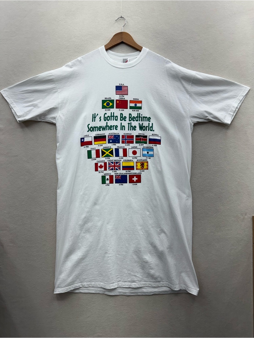 Vintage Jerzees OS Sleep Tee Long Sleep Shirt “It’s Gotta Be Bedtime Somewhere”